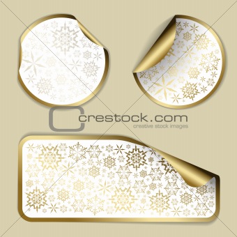 Golden Christmas vector labels