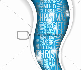 Vector Abstract Christmas card - season words 