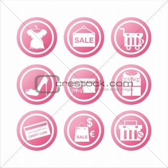 pink shopping signs