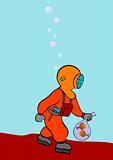 diver on the prowl - vector