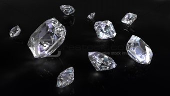 Few asscher cut diamonds
