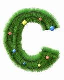 C letter made of christmas tree branches