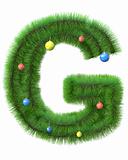 G letter made of christmas tree branches