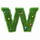 W letter made of christmas tree branches