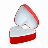 Red heart shaped box for jewelry