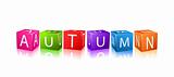 colorful cubes composed in word autumn