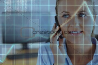 Close up of a working woman on the phone