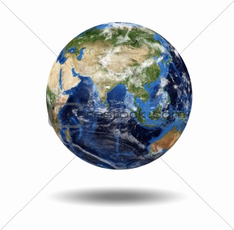 Isolated planet globe