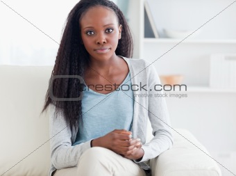 Young woman on the sofa