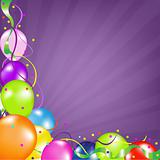Background With Balloons With Sunburst