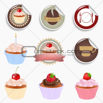 Cupcake And Labels Set