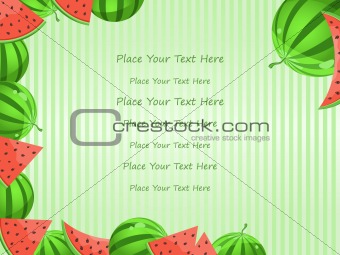 Greeting Card With Watermelon Decoration