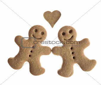 Gingerbread cookies in love