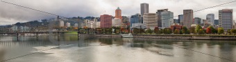 City of Portland Oregon in the Fall Panorama
