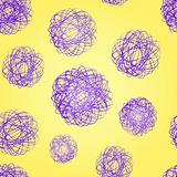 Seamless pattern with scribble balls