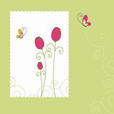 Spring summer rose butterfly greeting card