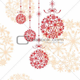 Christmas ornament ball on seamless pattern background