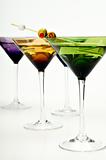 Martinis in colorful glasses
