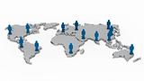 wold map network blue people
