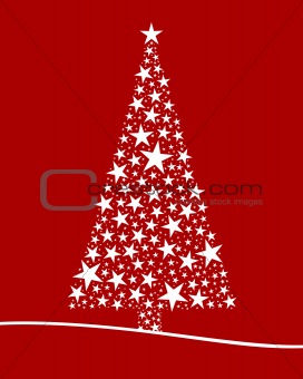 Christmas tree from white stars 