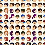 seamless young people face pattern