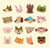 cartoon animal face icons