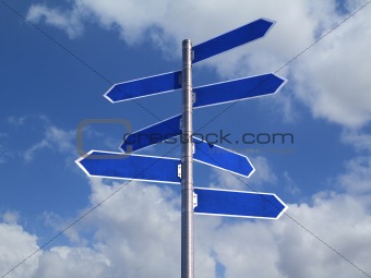 Blue Blank direction Signs