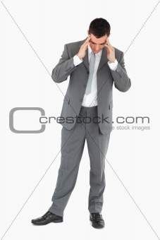 Businessman having a headache