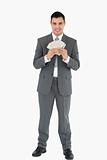 Businessman with banknotes