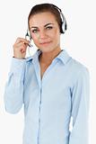 Young female call center agent