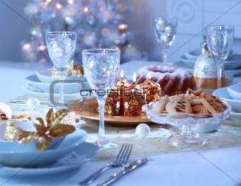 Luxury place setting for Christmas