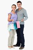 Young couple with their shopping
