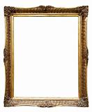 Old golden retro frame, isolated on white (No#8)
