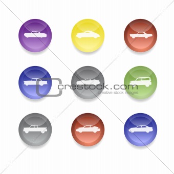 Colorful car icons
