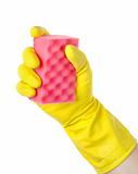 Yellow cleaning glove