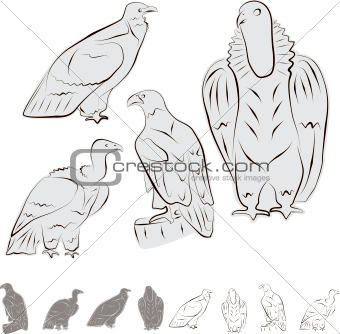 Eagle, bird host of heaven, proud bird of prey. Vector illustration.