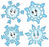 Cartoon snowflakes collection 1