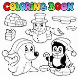 Coloring book wintertime animals 3