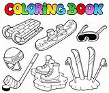 Coloring book winter sports gear
