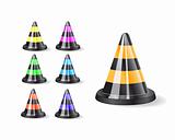 Black traffic cones icon