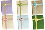 Gift boxes with ribbons isolated