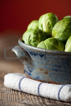 closeup of brussels sprouts
