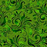 Green seamless floral pattern
