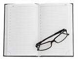 dayplanner with glasses
