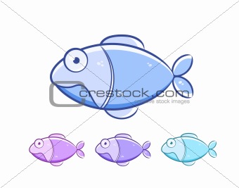 Cartoon fish set