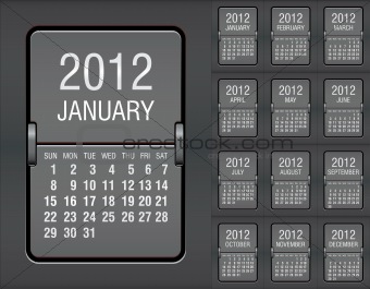 editable 2012 calendar on mechanical scoreboard