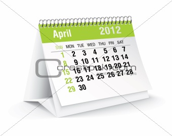 april 2012 desk calendar