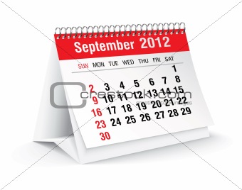 september 2012 desk calendar