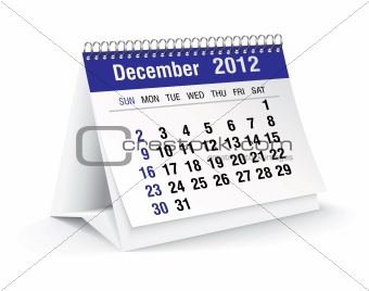 december 2012 desk calendar