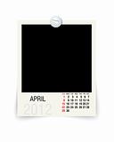 2012 april calendar with blank photo frame